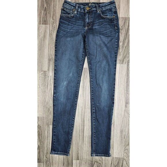 Kut From The Kloth Womens Size 4 Whiskered Skinny Denim Blue Jeans - Picture 1 of 11